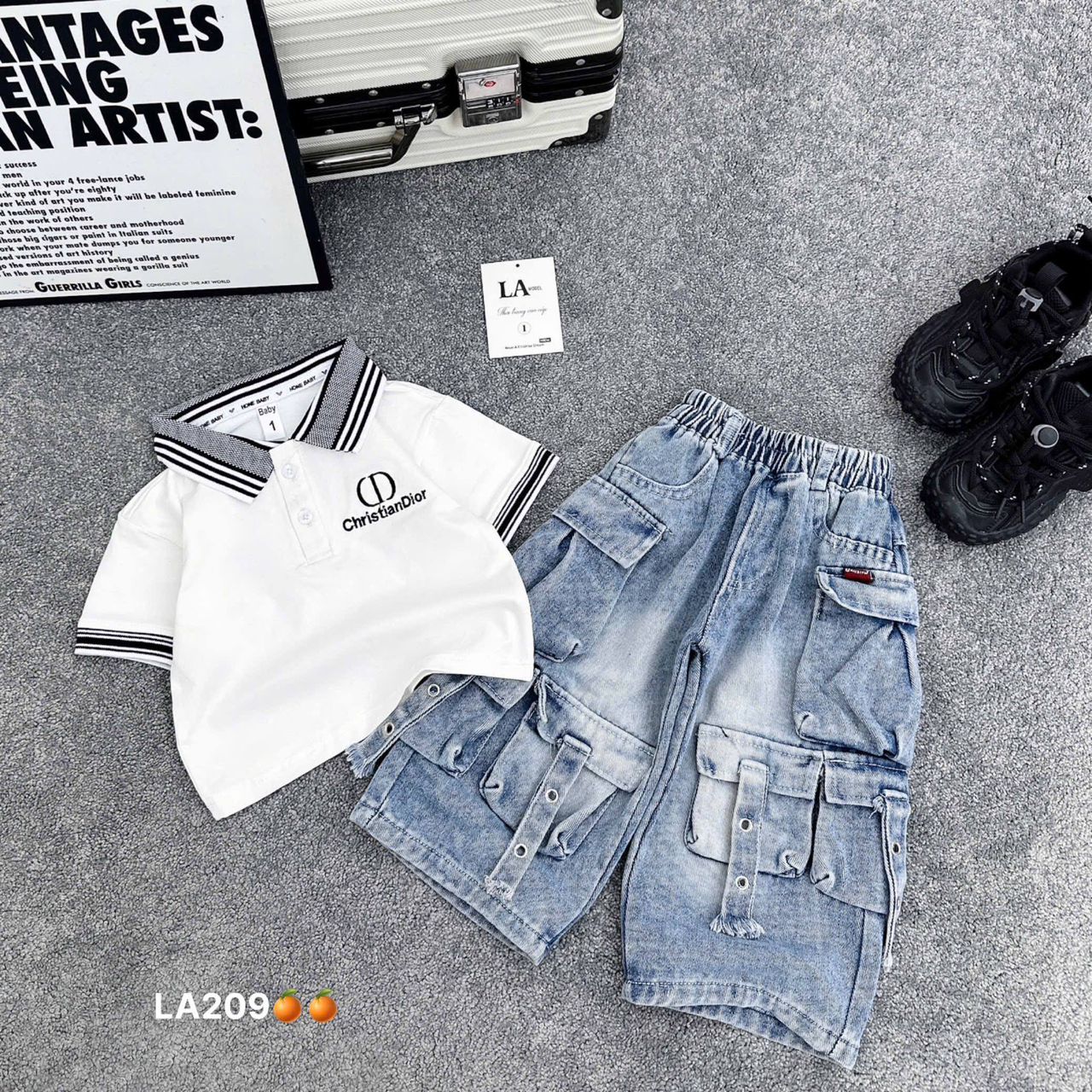 Polo Shirt & Cargo Denim Set - Image 3
