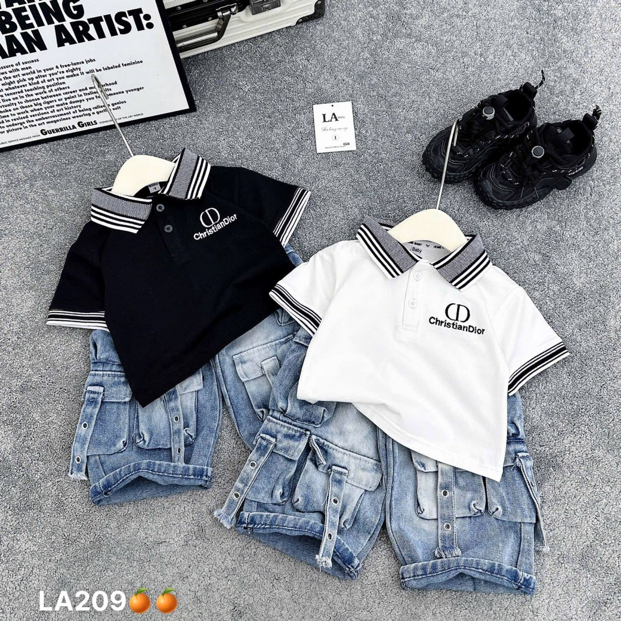 Polo Shirt & Cargo Denim Set - Image 2