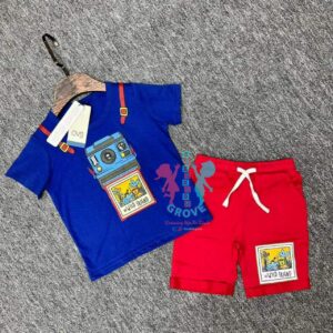 Wild Friend Tee & Shorts Set - Blue, 5-6 years