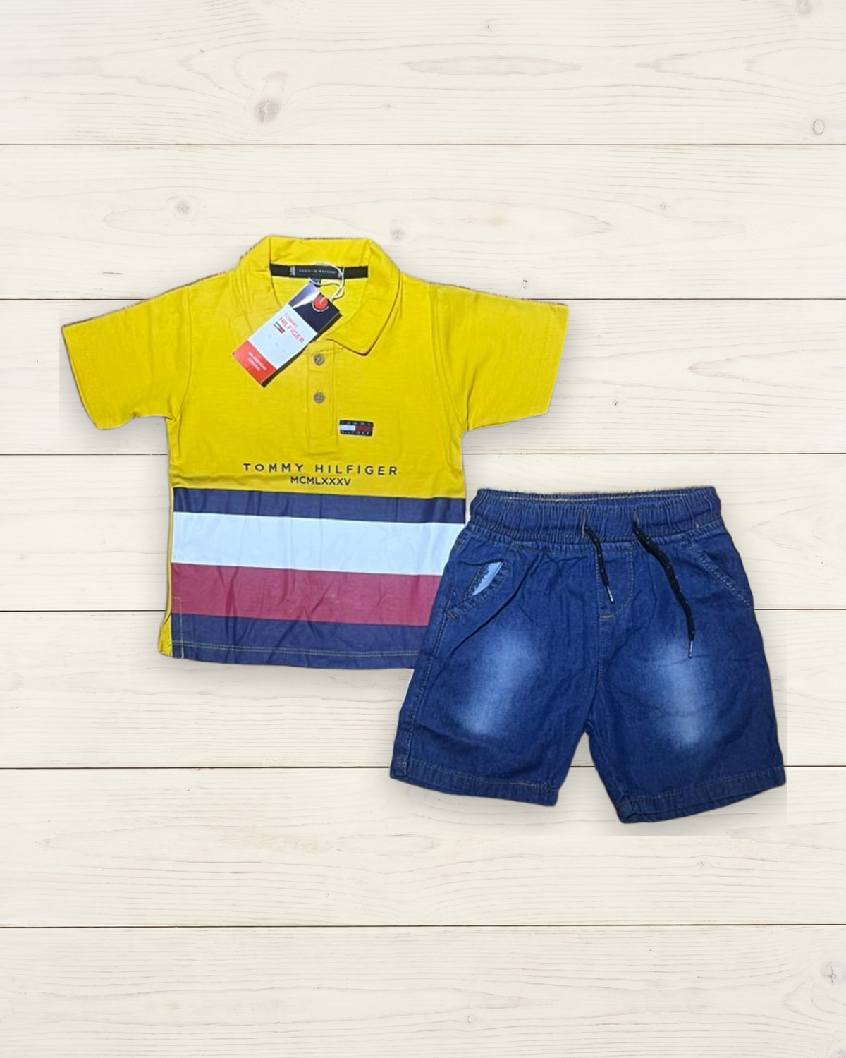 Colour-Block Polo & Shorts Set - Image 3