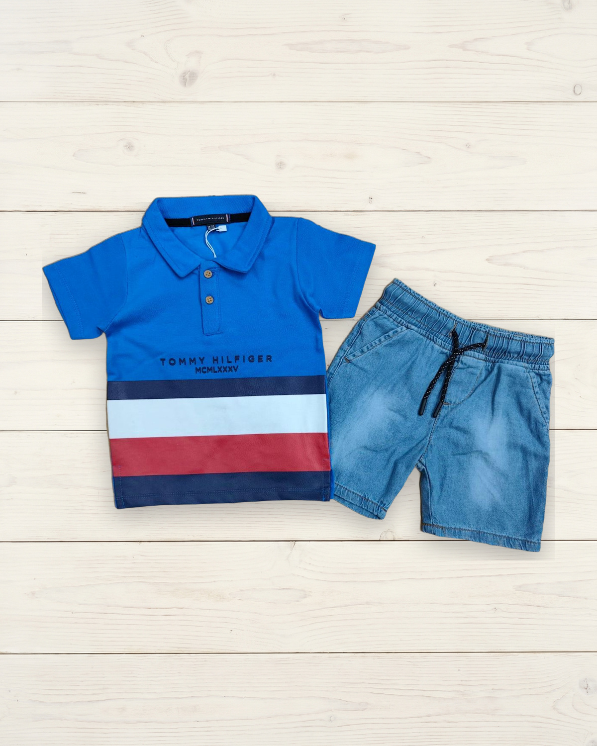 Colour-Block Polo & Shorts Set - Image 4